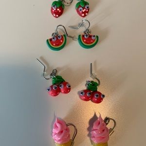 claire’s fruit earrings!!
